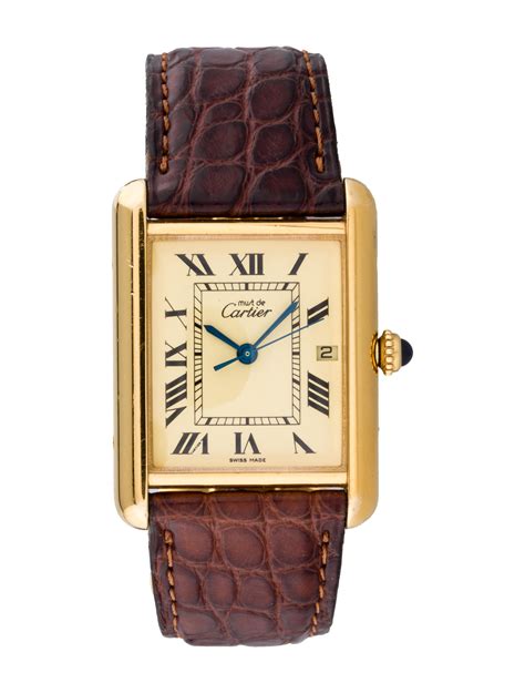 cartier tank must brown|must de cartier quartz.